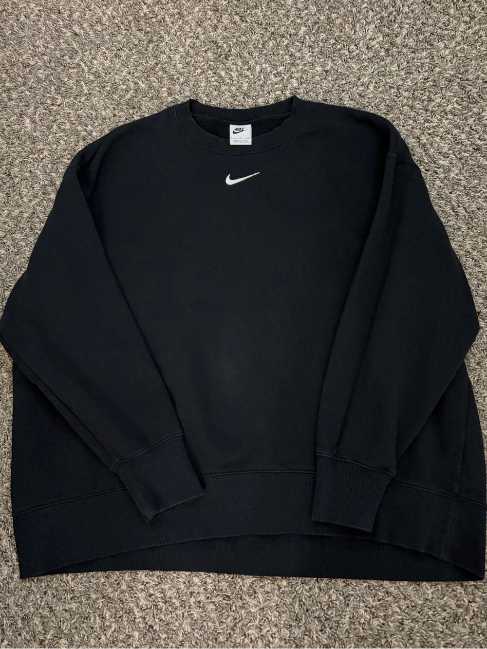 Nike Black Crewneck Sweatshirt with White Swoosh Logo